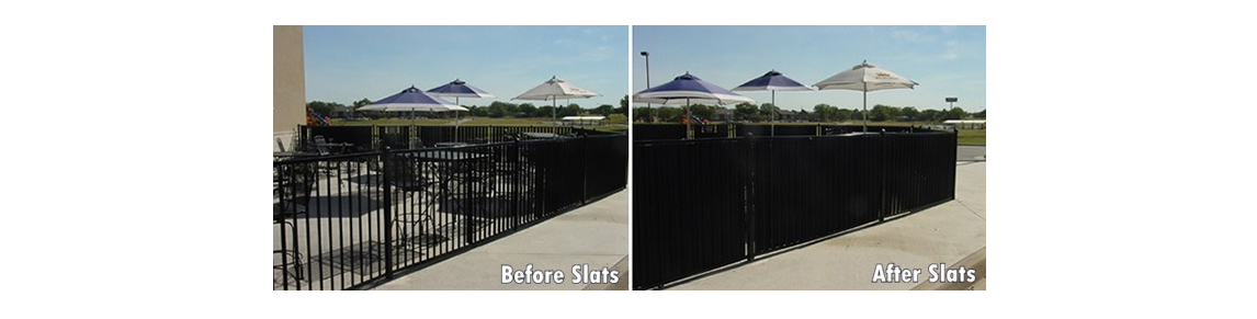 Aluminum Fence Privacy Slats Before and After